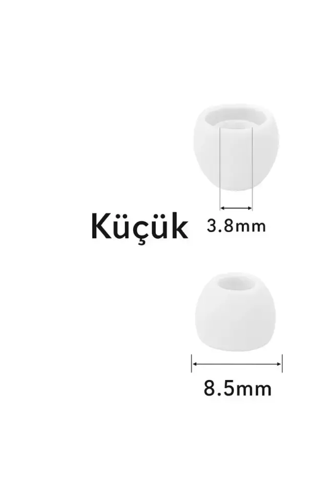 1 Çift 2 Adet Kulaklık Silikonu Samsung Uyumlu Küçük 8.5mm Beyaz