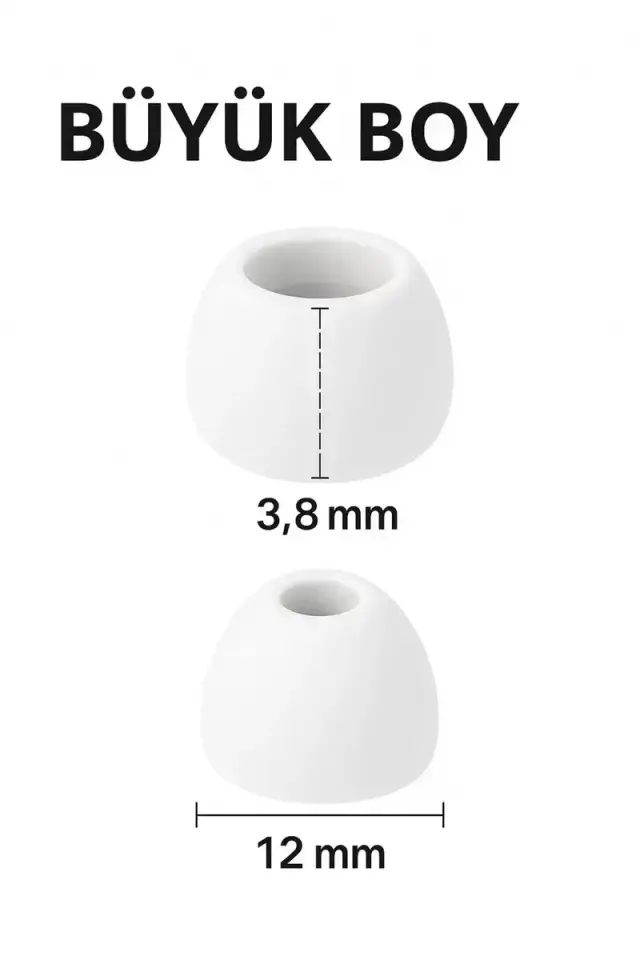 1 Çift 2 Adet Kulaklık Silikonu Samsung Uyumlu Büyük 12mm Beyaz
