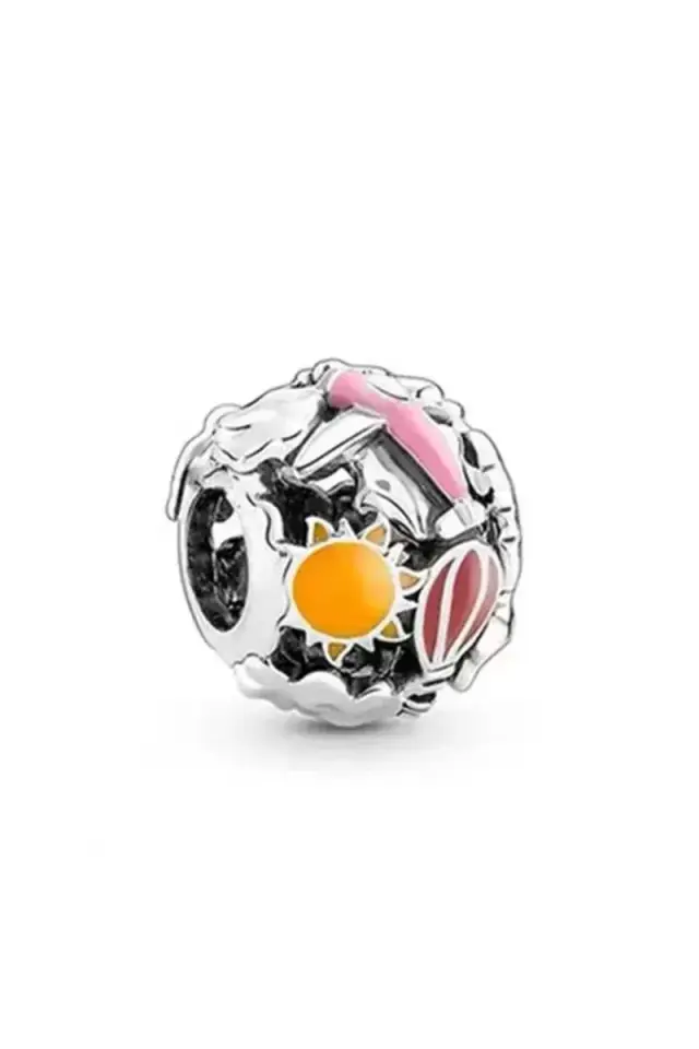 Bileklik 925 Ayar Gümüş Gökkuşağı Gökyüzü ve Seyahat Uyumlu Charm