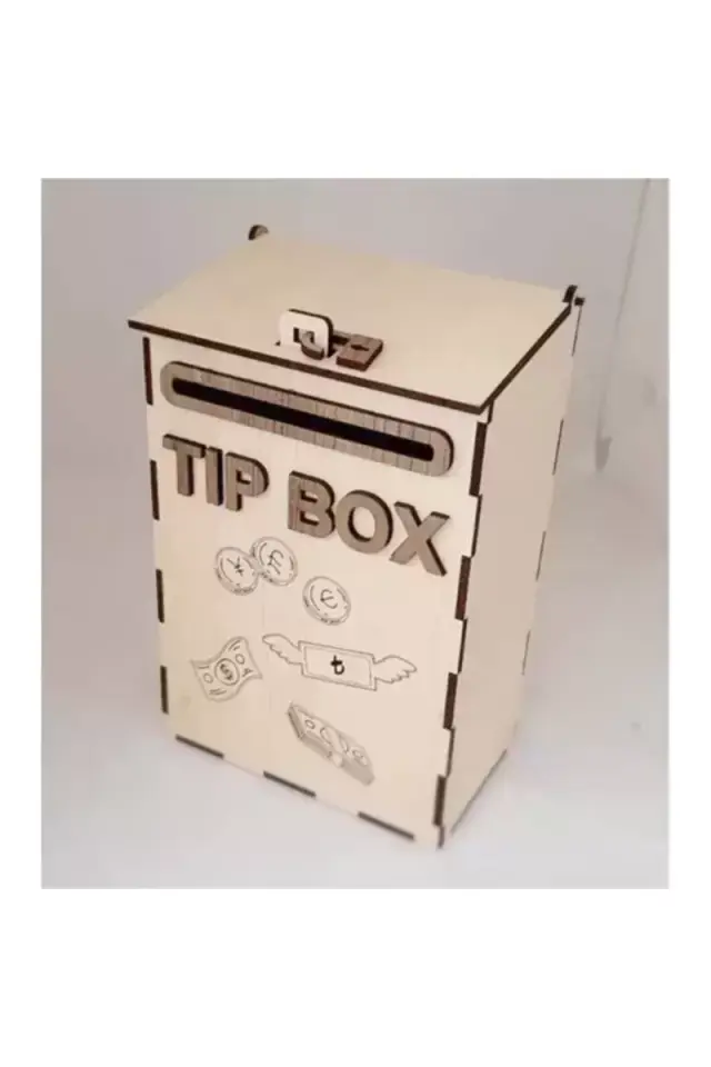 Kumbara Ahşap Posta Kutusu Tip Box Bahşiş Kutusu Tipbox