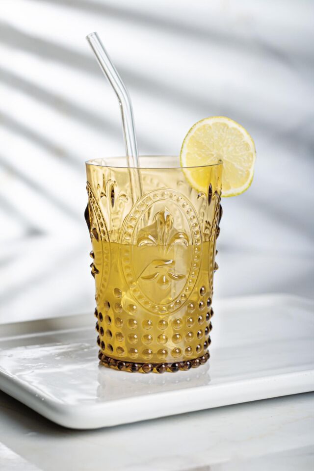 Akrilik Amber Tekli Kısa Bardak & Su Meşrubat Kahve Yanı Bardağı 400 ml ( Cam Değildir )