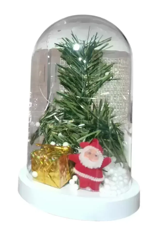Led Işıklı Fanus İçinde Noel Baba Yılbaşı