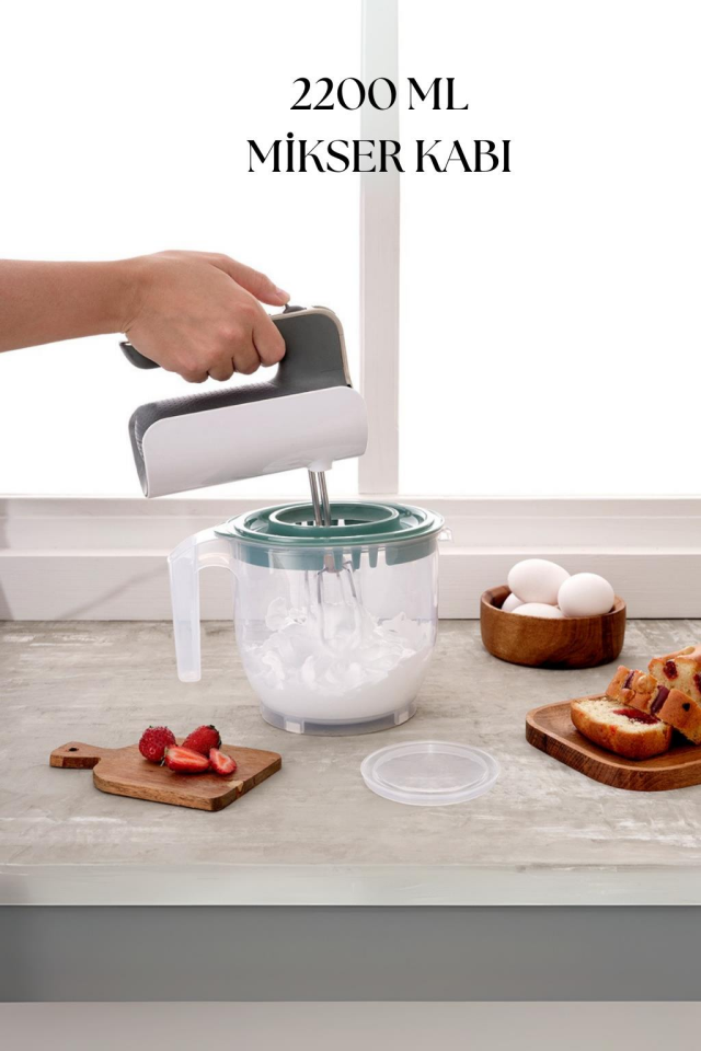 2200 Ml Mikser Kabı Yeşil & Ölçü Kabı & Saklama Kabı-DNY0027