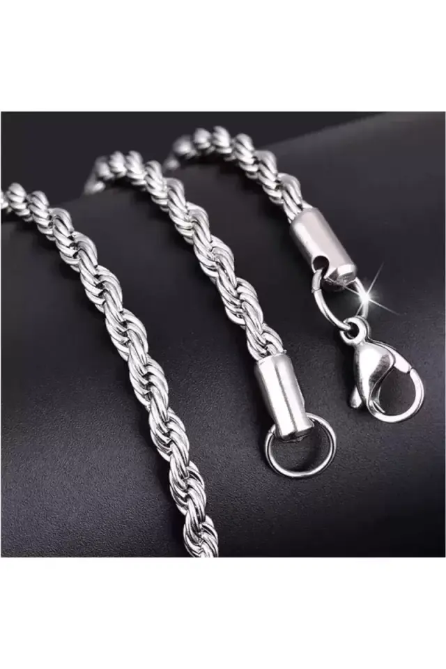 Kolye 925 Ayar Gümüş Burgu Zincir Unisex