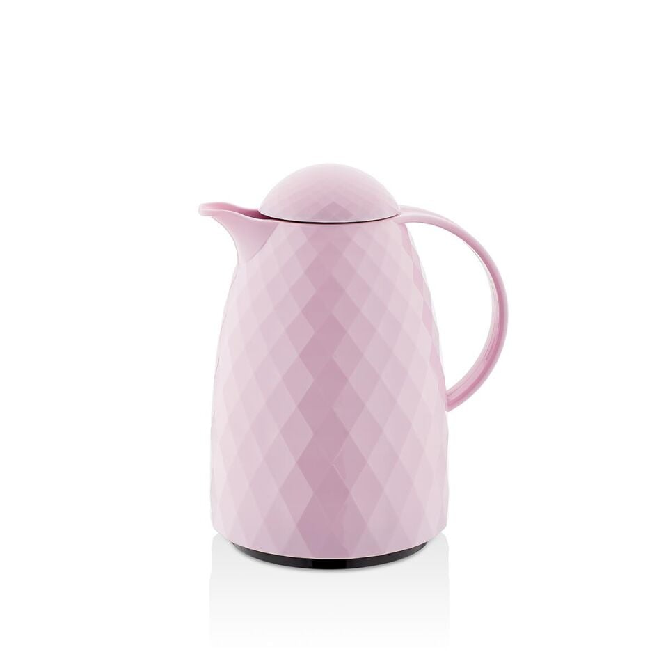 1 Lt Akrilik Soft Pembe Çay Termosu 12 Saat Sıcak 24 Saat Soğuk