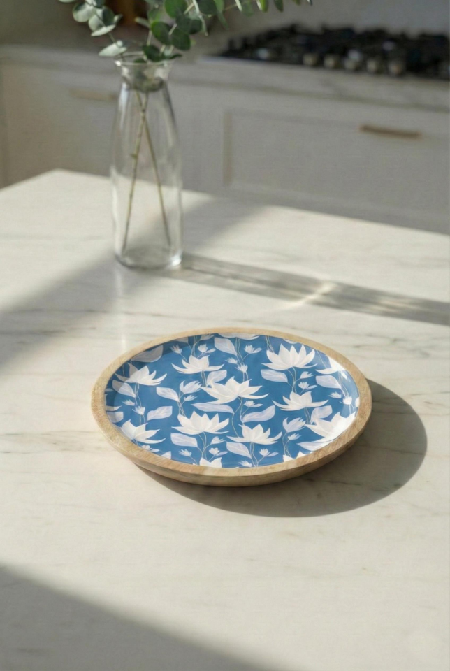 Mango Agacı Pasta Tabağı & Sunum Tabağı 20 Cm Desenli