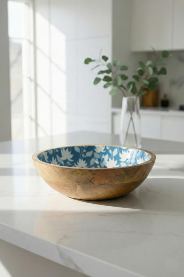 Mango Agacı Sunum Servis Kasesi & Dekoratif Kase 25 Cm Desenli